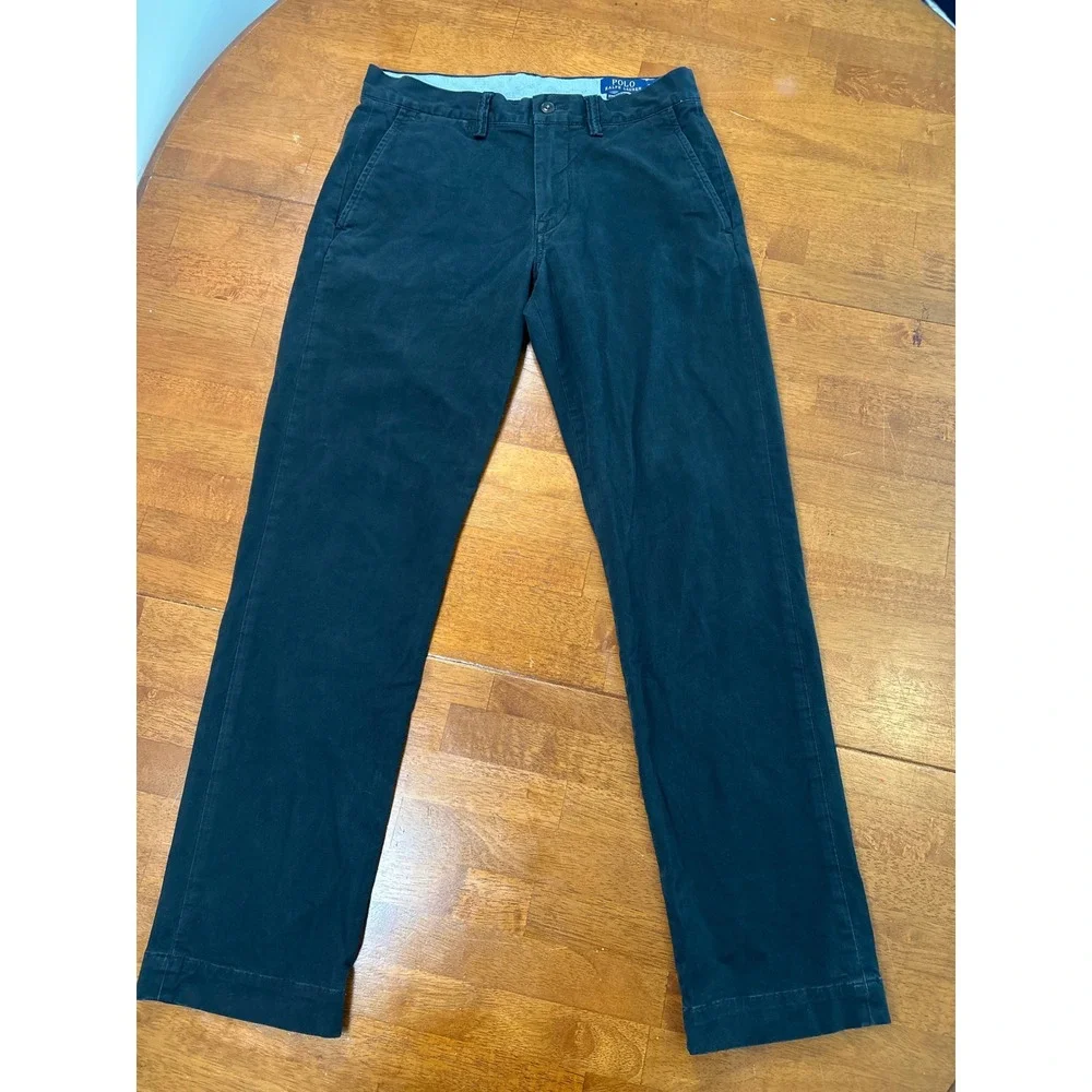 Polo Ralph Lauren Chino Pants Mens 29x30 Black Stretch Straight Fit